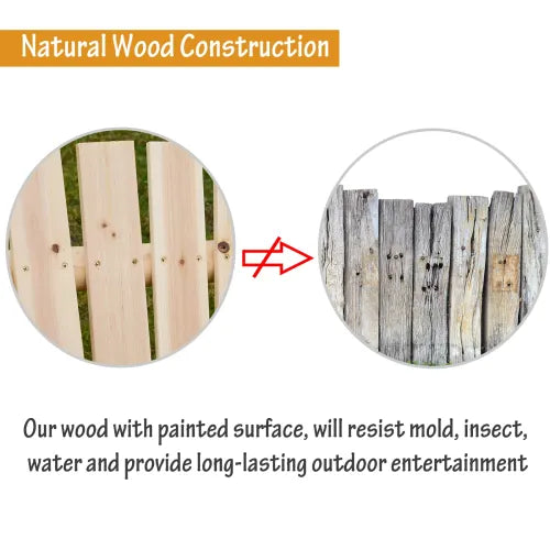 Wooden Swing 2-Seat Wooden Swing Bench, Ergonomic Design, 'A' Frame Construction, Stable and Non-Slip, Solid Wood Frame Log Garden Swing