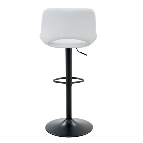 Modern Swivel Adjustable Bar Stools Set - 2 Pack, White PU Material, with Footrest, Holds Up to 250 lbs, Suitable for Home Bars and Kitchen Islands
