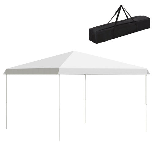Outsunny 13' x 13' Pop Up Canopy Tent, Instant Sun Shelter, Tents for Parties, Height Adjustable, with Wheeled Carry Bag for Outdoor, Garden, Patio, Parties, White