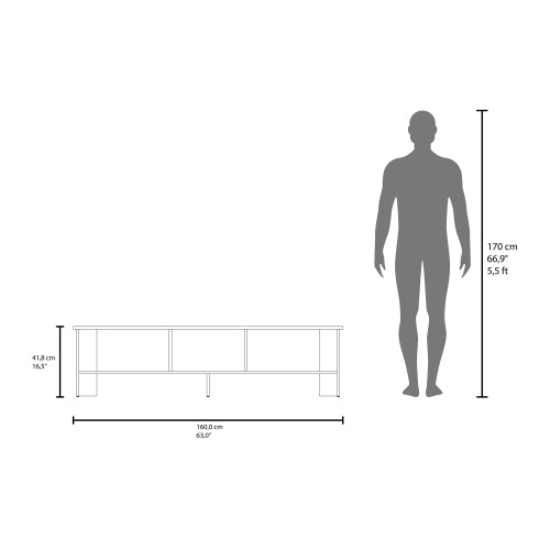 Modern Minimalist Open Shelf TV Stand Scratch Resistant Melamine Media Console for Living Room