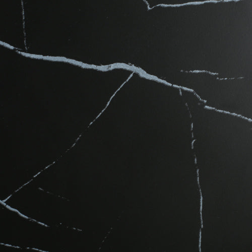 Outdoor Lightweight Concrete Black Marble Effect Side Table,Living Room Mgo End Table