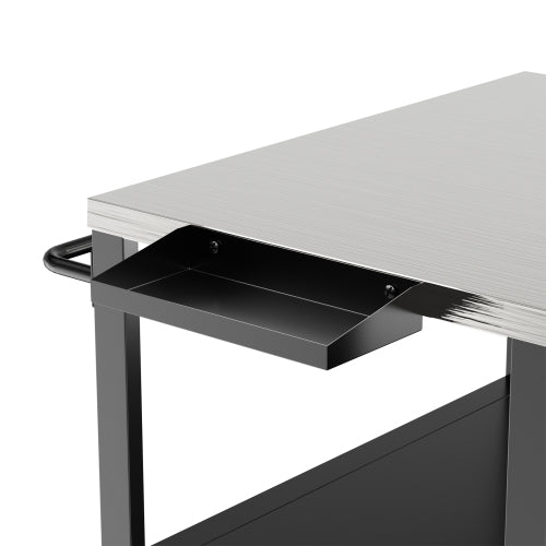 Outdoor Grill Table for Big Green Egg Style BBQ, Metal Grill Cart with Storage Box, Compatible with up to Large Green Egg, Kamado Joe Jr