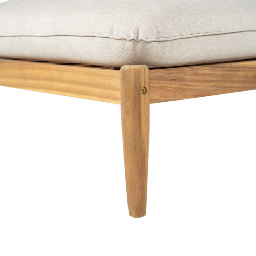 Terassi Outdoor Acacia Wood Lounge Set with Chair, Ottoman