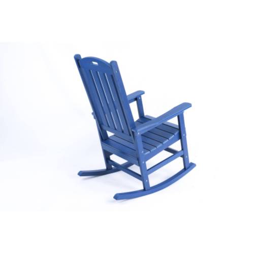 Rocking chair navy blue color, suitable for all seasons: Outdoor lounge chair, made of sturdy HIPS material