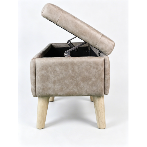 32 Inch Square Storage Ottoman Bench with Built-in Tray, Upholstered Footrest, Modern Multi-Functional End of Bed Bench
