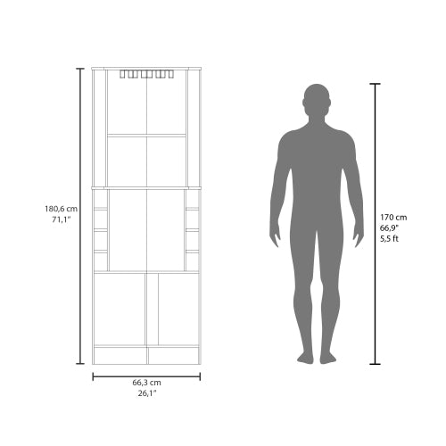 Corner Bar Cabinet, Double Door Cabinet, Glass Rack, Eight Built-in Wine Rack