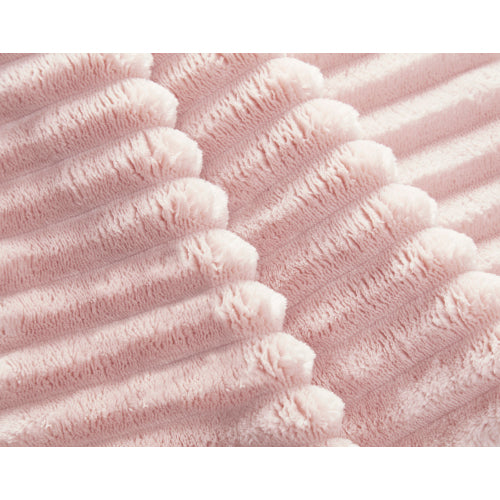 78.7-Inch Baby-Pink Convertible Corduroy Sleeper Floor Sofa-Bed with Zip-On Blanket & 2 Pillows No-Assembly