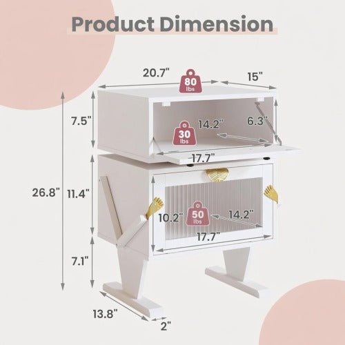 White Robot LED Nightstand