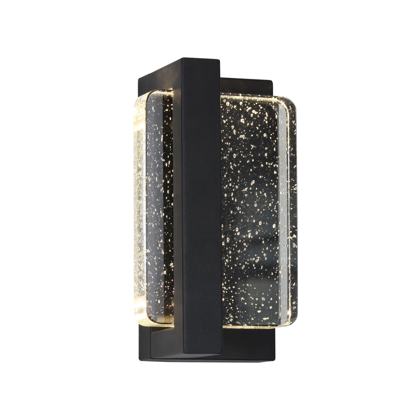 1-Light Matte Black not Motion Sensing LED Outdoor Hardwired Wall Lantern Sconce with No Bulbs Included