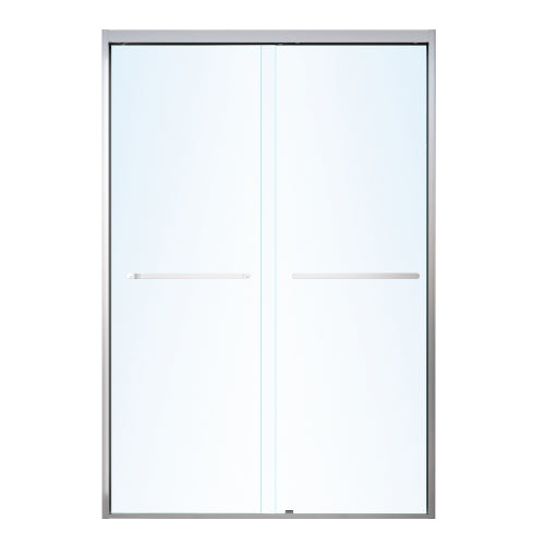 44-48*72 INCH Frame Double Sliding soft-close Shower Doors, Bathroom Sliding Shower Door, (6mm) Thick SGCC Tempered Glass Door For Bathroom Door ,Brushed Nickel