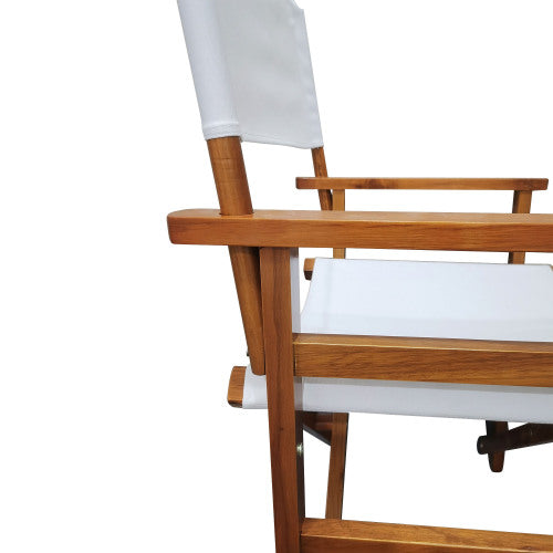 Folding Chair Wooden Director Chair Canvas Folding Chair Folding Chair 2pcs/set populus + Canvas (Color : White)