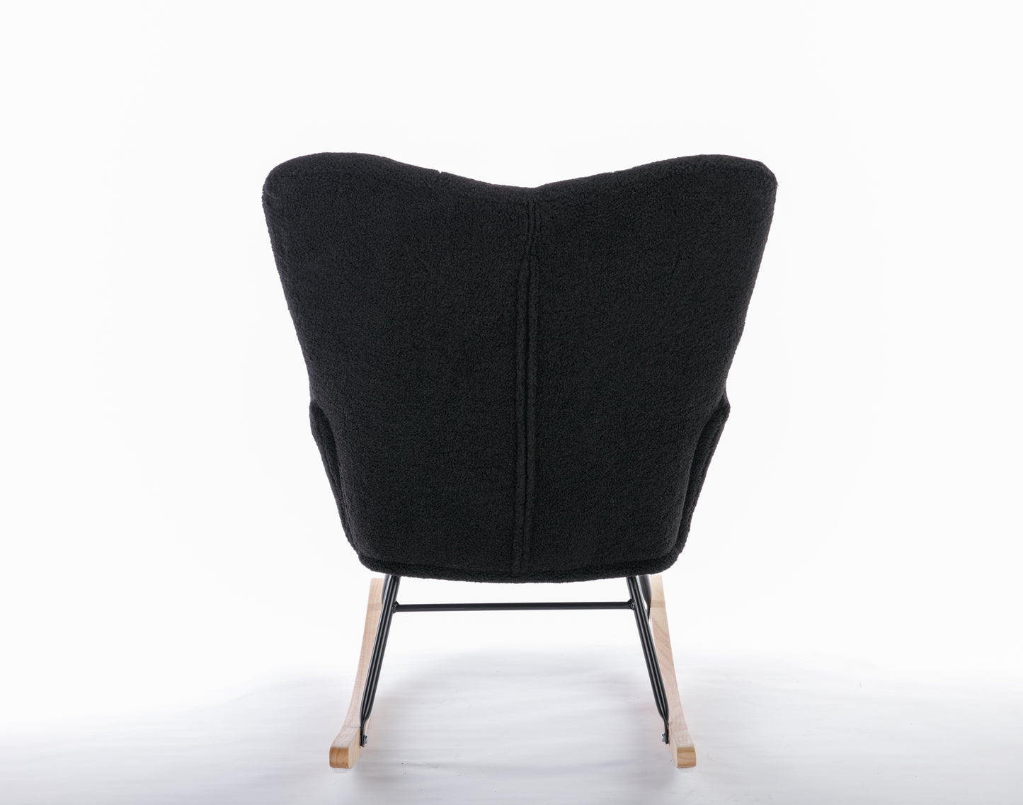 050-Teddy Fabric Rocking Gilder Nursery Chair For Living Room Indoor,Black