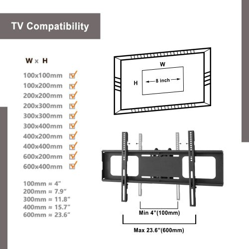 Black Height & Angle Adjustable Tempered Glass TV Stand with Cable Management for 32-65 Inch TV