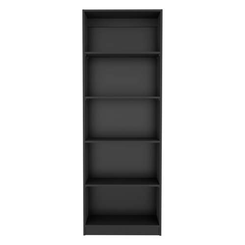 4-Shelf Home Bookcase with Multi-Tier Storage and Bottom Shelf Black