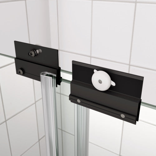 Bypass shower door, sliding door, with 1/4" tempered glass and Matted black finish 44-48"x70"