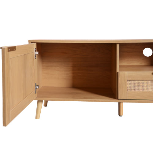 Large Rattan TV Console Table Suitable For Up To 85 Inch Home TV