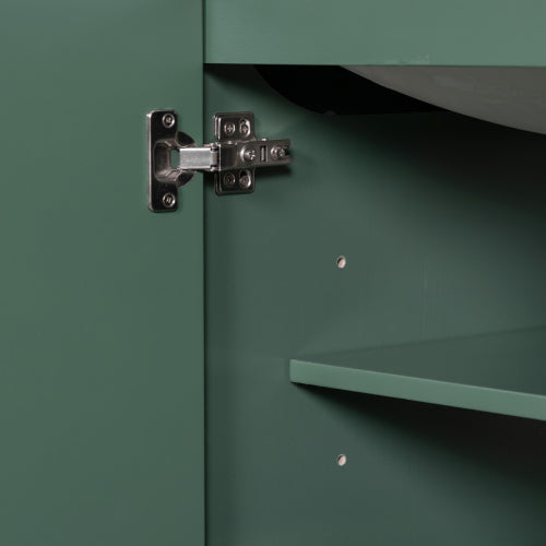 36" Bathroom Vanity with Sink, One Cabinet and Three Drawers, Solid Wood and MDF Board, Green (Old Sku:SY999505AAG-6)