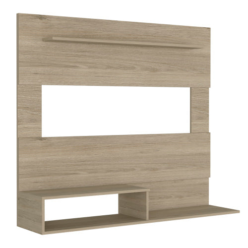 43.3 Inch Light Pine Floating Wall Mount Entertainment Center for TVs Up To 55 Inch