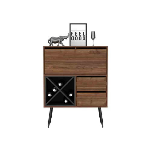 Bar, Living Room, Mahogany / Black