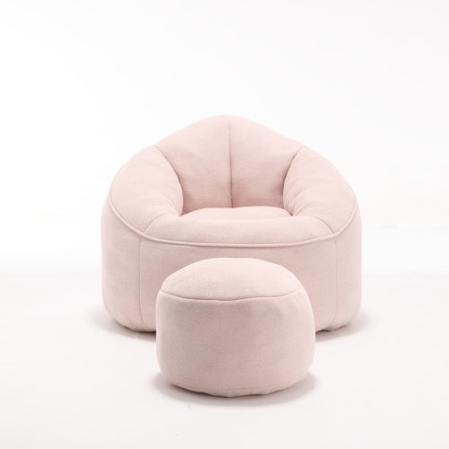Compressed High-Pressure Foam Adult Bean Bag Sofa Chair with Footrest for Living Room Bedroom