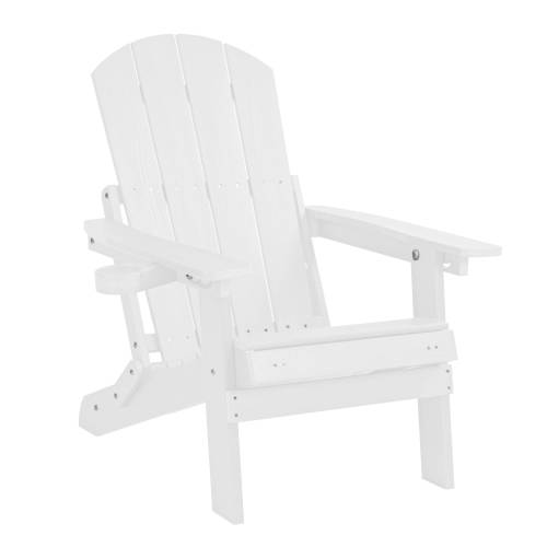 Lounge chair white color, suitable for all seasons: Outdoor lounge chair, made of sturdy HIPS material, equipped with 304 stainless steel accessories.