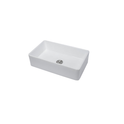 33 White Farmhouse Sink - 33 x 20 x 10 Inch Kitchen Sink Apron Front Porcelain Ceramic Single Bowl Farmer Sink Basin