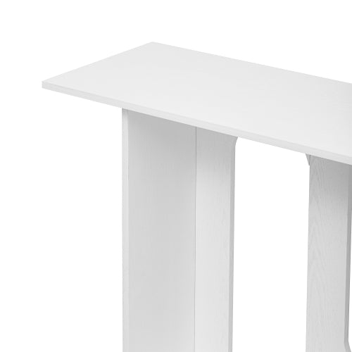 Modern and Curved Design Ash Veneer Console Table with Shelf,Suitable for Entryway,Hallway Living Room,Foyer,Corridor