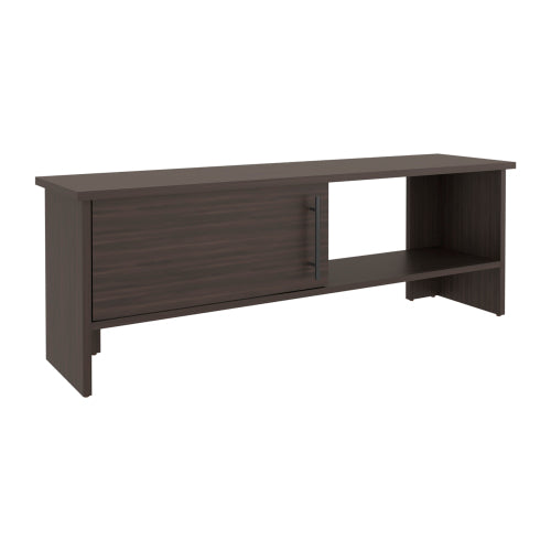 47 Inch All Dark Walnut Modern TV Stand with Single Door Storage Cabinet & Open Media Shelf