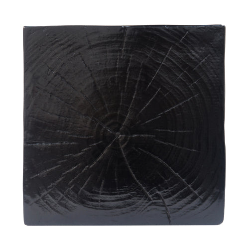 Wood-Look Square-Column MGO End Table, H33.75",Wood-Like Distressed Finish, Mix with Different Heights, Indoor Outdoor Use,Black Color