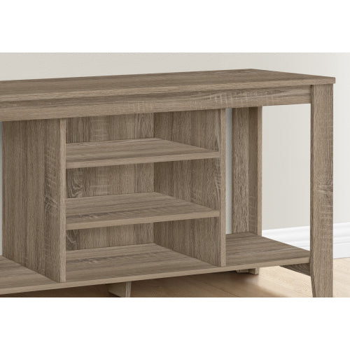 48 Inch Dark Taupe Space-Saving TV Stand with Multi Adjustable Storage Shelves