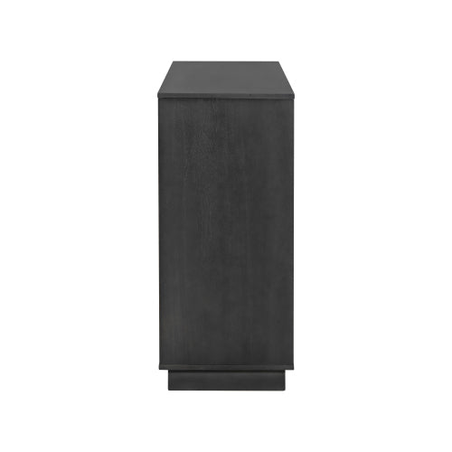 Black Storage Cabinet with 7 Drawers and 2 Doors