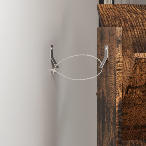 Rustic Brown 9-Tier Tree-Shaped Bookshelf with Drawer, MDF Vertical Storage Rack 15¡Á7.7¡Á55.5 Inch