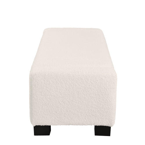 50inch Ottoman Bench in Textured Fabric, Rectangular Design with Hinged Lid for Seating, Footrest, and Hidden Storage, Perfect for Living Room, Bedroom, or Entryway
