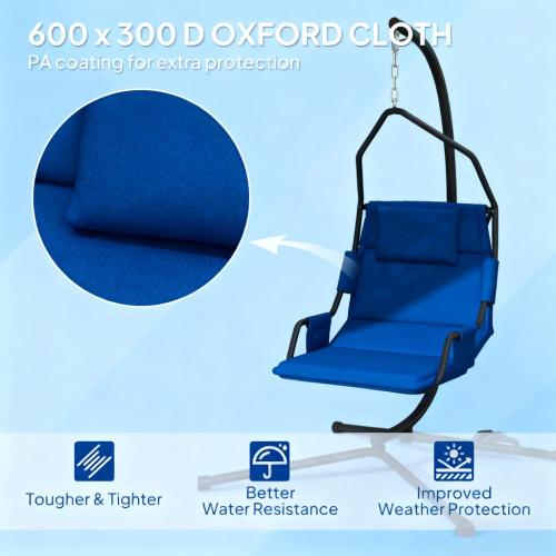 Hanging Swing Chair with Steel Frame,Hammock Chair with Stand andCoating Cushion,for Indoor and Outdoor