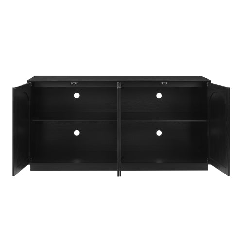 Modern 64 inch TV Stand with Magnetic Doors and Adjustable Storage