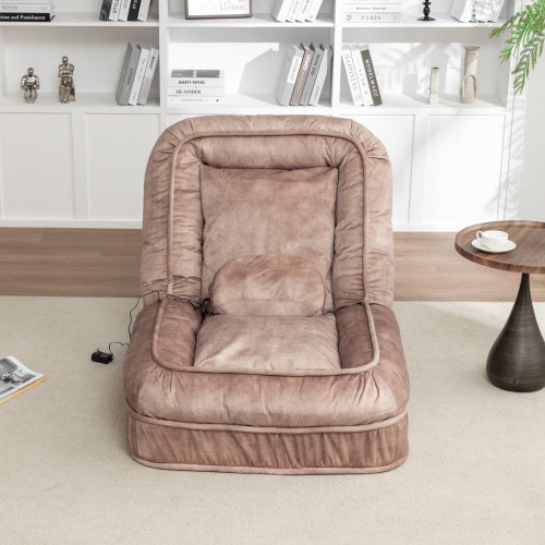 Human-Size Upholstered Dog-Style Floor Sofa,5-Position Adjust & Massage Pillow