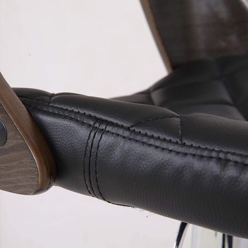 Modern Stylish Wood Back Adjustable Swivel Bar Stool with Diamond Quilted Finish Curved Seat and Back, Weathered Oak
