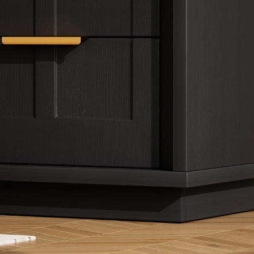 Black 2-Pack Nightstands with Charging Station