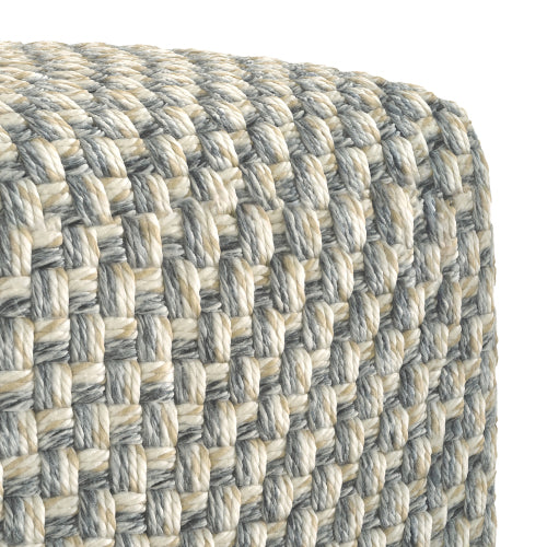 Square Pouf Ottoman Handwoven Accent Footstool with Soft Polyester Cover