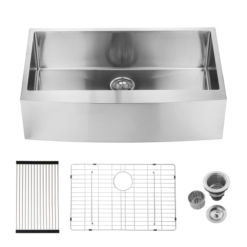 33"x21"x10"Farmhouse Apron Single Bowl Stainless Steel Kitchen Sink