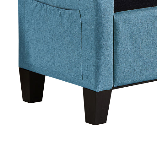 Ottoman with Storage, Storage Ottoman Bench with Safety Hinge 350 lb Weight, Upholstered Entryway Bench with Seating for Bedroom, Living Room - Light Blue