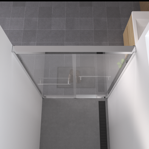 44-48"x76" Aluminum Frame Double Sliding Shower Door,Bypass Bathroom Sliding Door with Premium 1/4" (6mm) Clear Tempered Glass, Chrome Hardware Sliding Glass Shower Enclosure,Chrome Finished