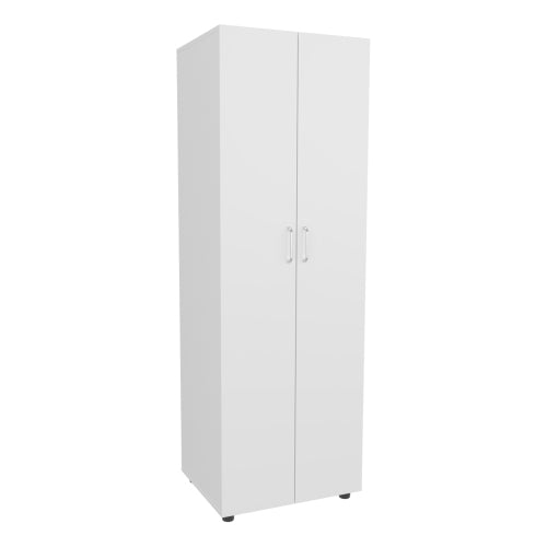 Armoire, Two Interior Shelves, Hanging Rod, Double Door, Clothes and Bedroom Storage, White