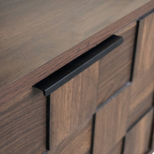 78 Inch Modern TV Stand with Storage Cabinets Walnut Media Console