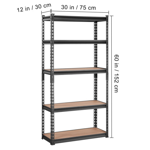 Storage Shelving Unit, 5-Tier Adjustable, 2000 lbs Capacity