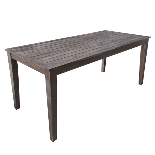 7 Pieces Acacia Wood Outdoor Dining Set with Cushions,Modern 6 Chairs and 1 Large Table, Dining Furniture Set for Lawn, Backyard, Garden Deck,Poolside