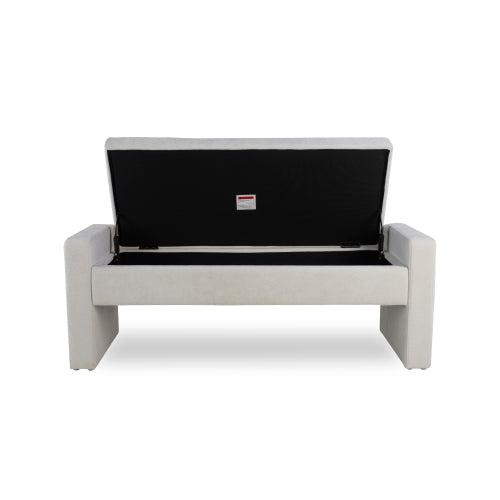 50inch Modern Upholstered Storage Bench with Tufted Seat, Fabric Ottoman Bench for Bedroom, Entryway, or Living Room, Soft Close Hinge