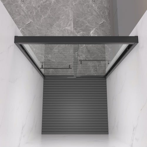 44-48"x72" Aluminum Frame Double Sliding Shower Door,Bypass Bathroom Sliding Door with Premium 5/16" (8mm)