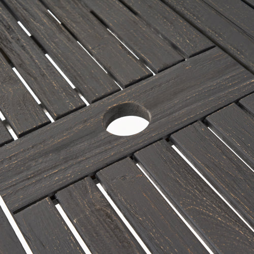 Outdoor Expandable Acacia Wood Dining Table, Dark Grey