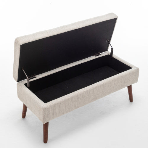 Storage Bench with Storage Bench for Bedroom End of Bed Bench Foot of Bed Bench Entryway Bench Storage Ottoman Bench 43.7inch W x 18.1inch D Off White Bench